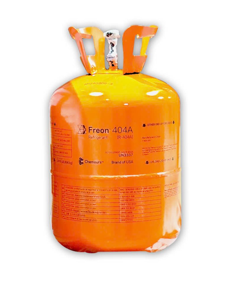 Gas Chemours Freon 404 CN Trọng lượng 10.896 Kg  là hỗn hợp của ba thành phần R-125, R-143a và R-134a, tạo nên một môi chất có hiệu suất làm lạnh cao và đáng tin cậy.